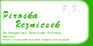 piroska reznicsek business card